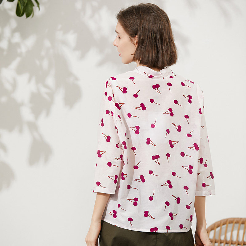 甜美可人小樱桃印花微丝棉女花衬衫 miccbeirn服饰旗舰衬衫
