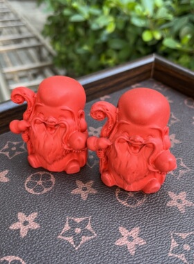 朱砂红色寿星公家用中式摆件文财神乔迁店铺开业礼品送人桌面摆饰