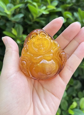 弥勒佛吊坠蜜蜡礼物毛衣链配饰