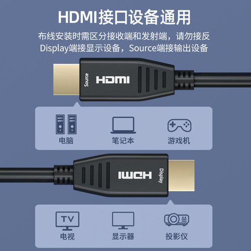 光纤hdmi线2.0版4k60hz高清数据工程线电脑机顶盒接显示器投影仪 - 图2