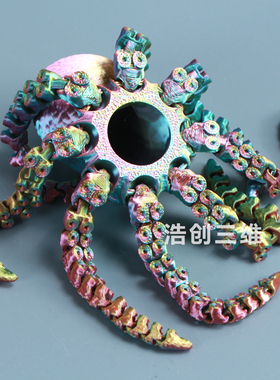 鱼缸造景3D打印可动章鱼沉水摆件八爪鱼模型手办儿童礼物仿真章鱼