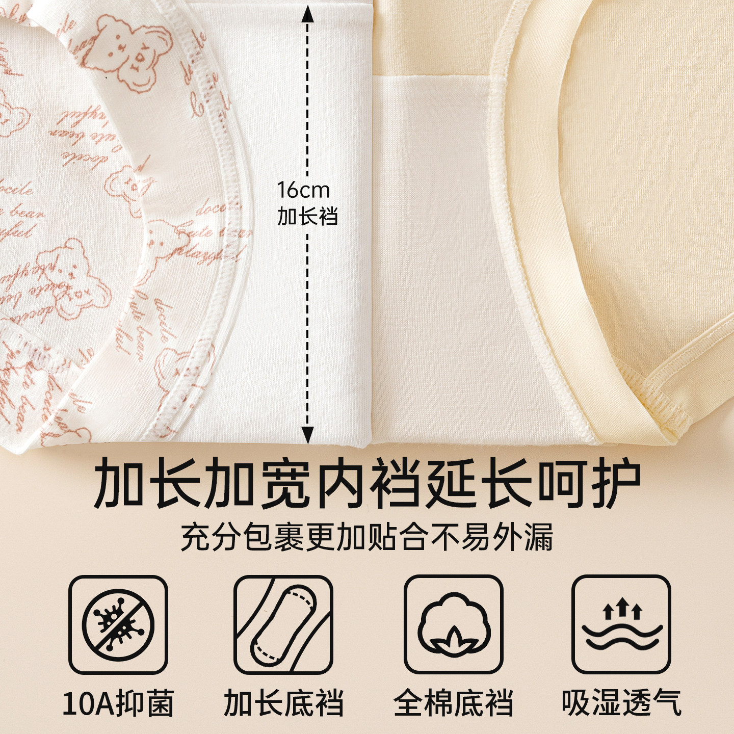 内裤女士纯棉抗菌全棉加长裆2026新款全包臀无痕女生平角四角短裤,淘宝优惠券,粉丝福利购,淘宝优惠卷