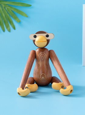 米拉桑摆件木质丹麦猴子创意礼物