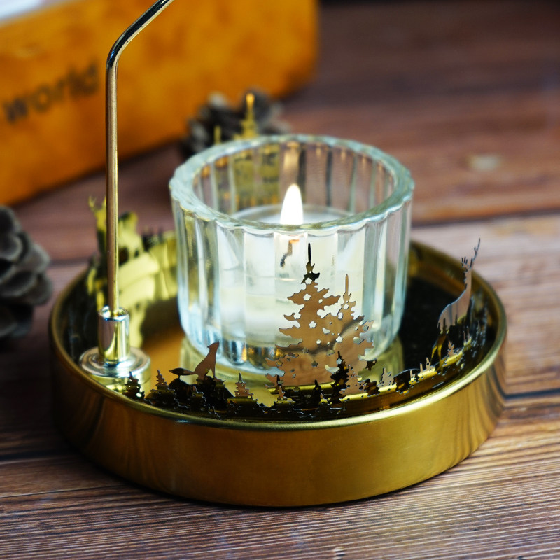 圣诞节旋转烛台走马灯装饰摆件香薰蜡烛氛围浪漫烛光晚餐道具礼物,淘宝优惠券,粉丝福利购,淘宝优惠卷