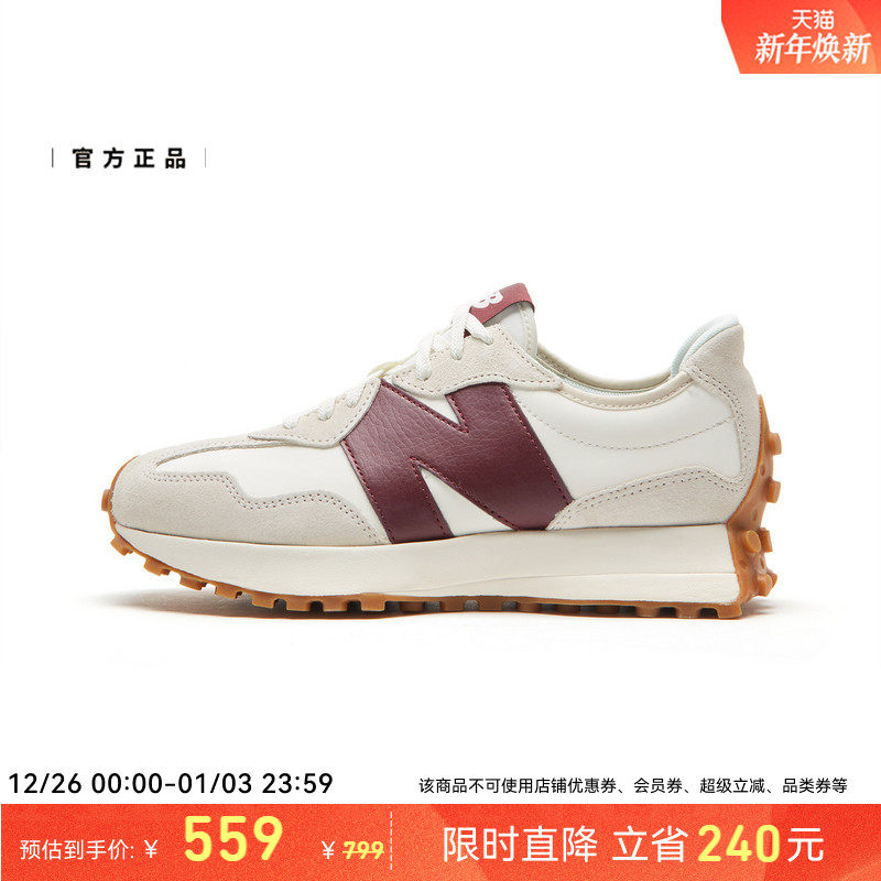 V头鞋 | New Balance NB官方正品女秋冬复古红运动休闲鞋WS327KA