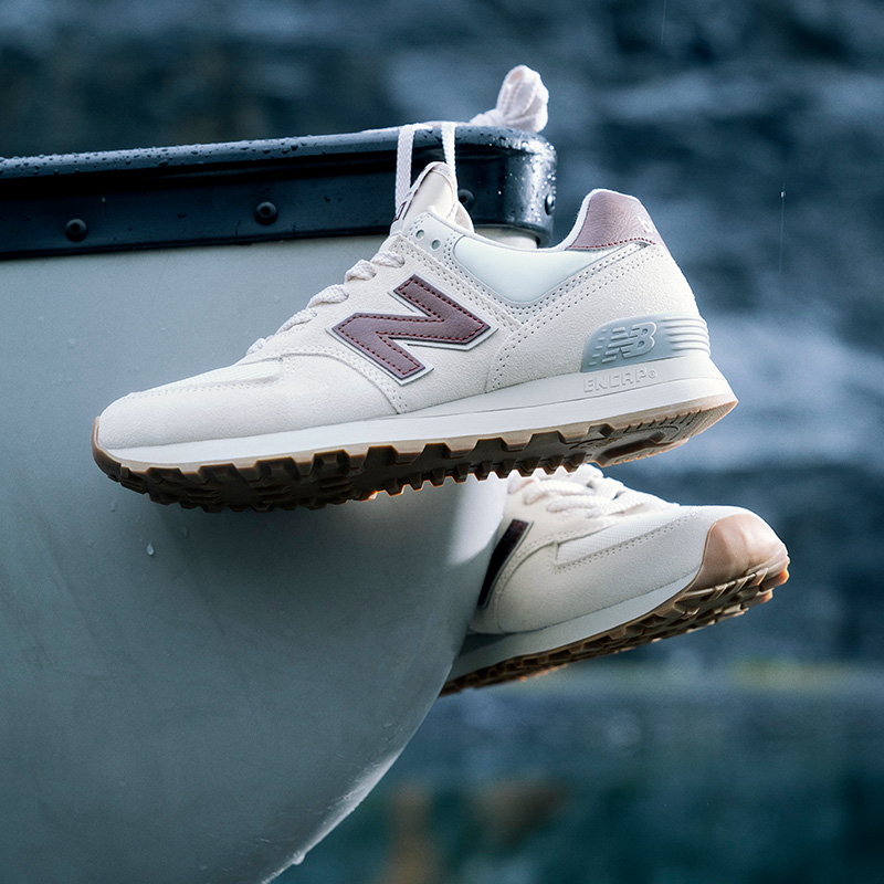 New Balance NB官方正品冬季女款复古舒适运动休闲慢跑鞋WL574RCF - 图1