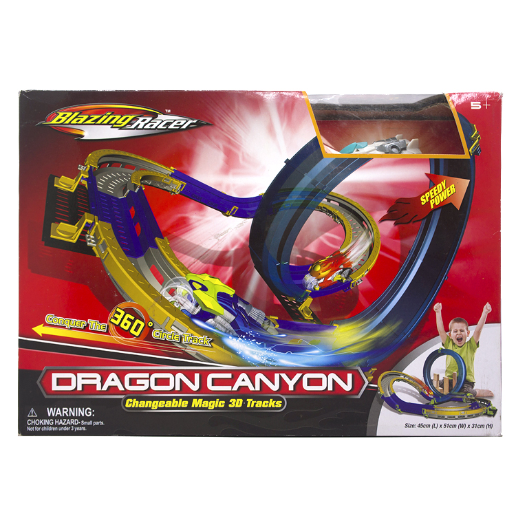 Blazing Racer DRAGON CANYON电动360度翻滚旋转3D轨道儿童玩具车-图3