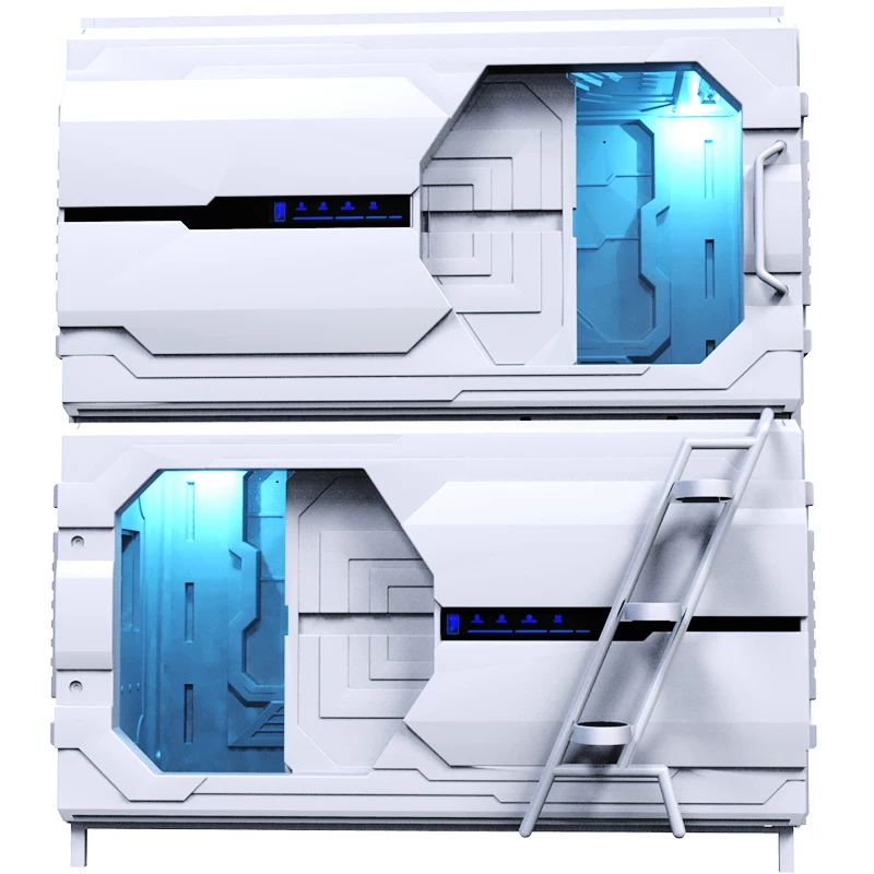 Система Hyundai Simpling Space Series Space Counter Спальное место стильной отельной спальни с двуспальной кроватью в номере отеля и апартаментах