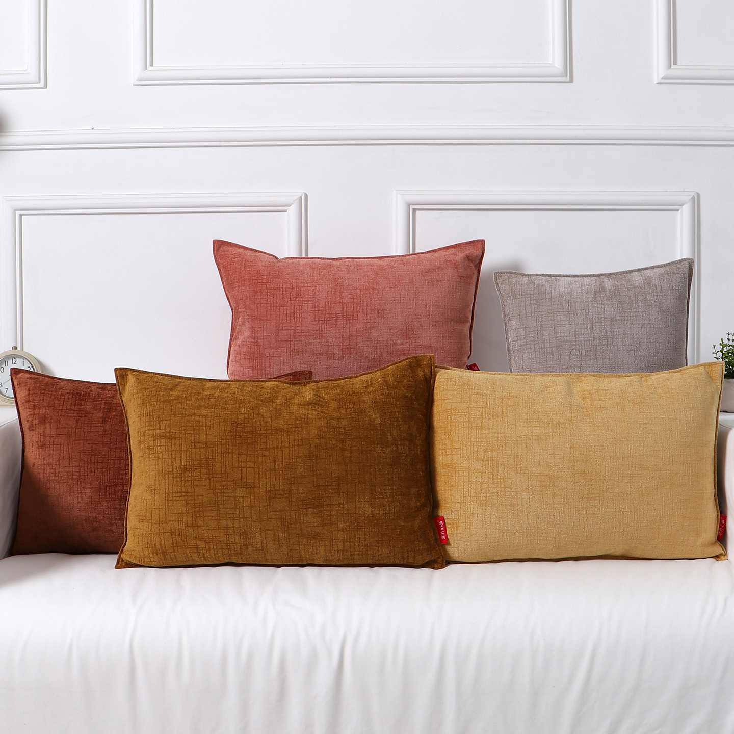 2025新款腰枕长条抱枕沙发客厅靠垫办公室靠枕床上大靠背垫雪尼尔 - 图2