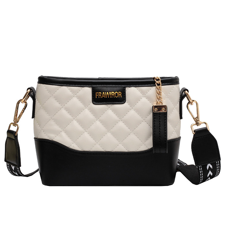 时尚宽肩带包包女士2025新款菱格绣线水桶包高级感百搭单肩斜挎包,淘宝优惠券,粉丝福利购,淘宝优惠卷