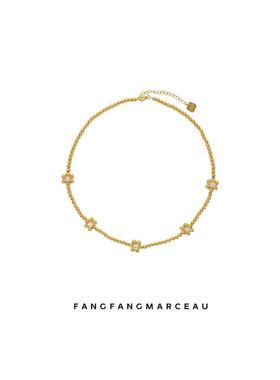 甜美时尚花朵度假风宝石项链