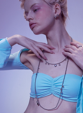 原创设计镀白金少女通用项链