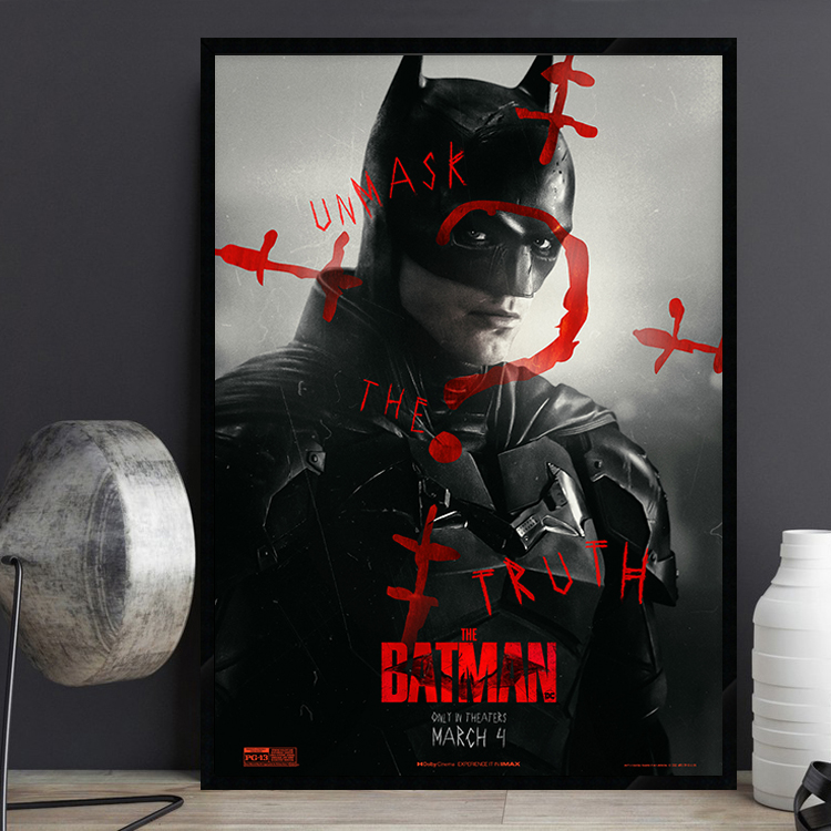 The Batman 新蝙蝠侠电影海报装饰画DC漫画英雄儿童房床头挂壁画 - 图0