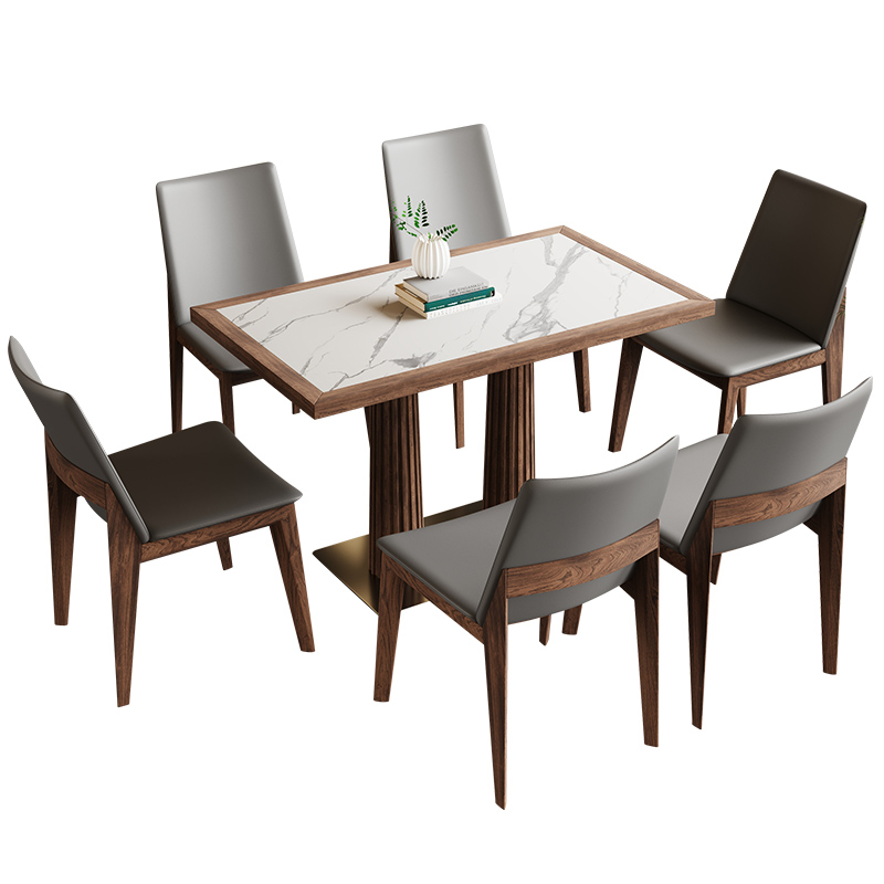 网红餐厅小酒馆实木岩板桌椅组合咖啡烘焙甜品店餐桌小方桌小圆桌 - 图3