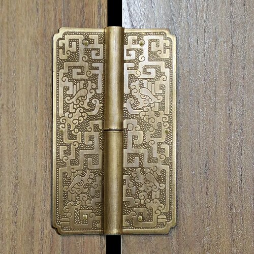 昊天斋衣柜纯铜合页刻花明装脱卸仿古中式平铰链屏风隔断门铜折页 - 图3