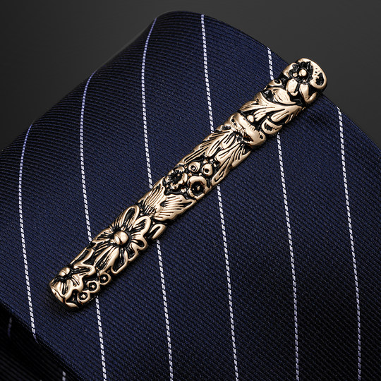 Tie clip for men's business formal wear, high-end light luxury clip, suit fixing pin, high-end collar clip
