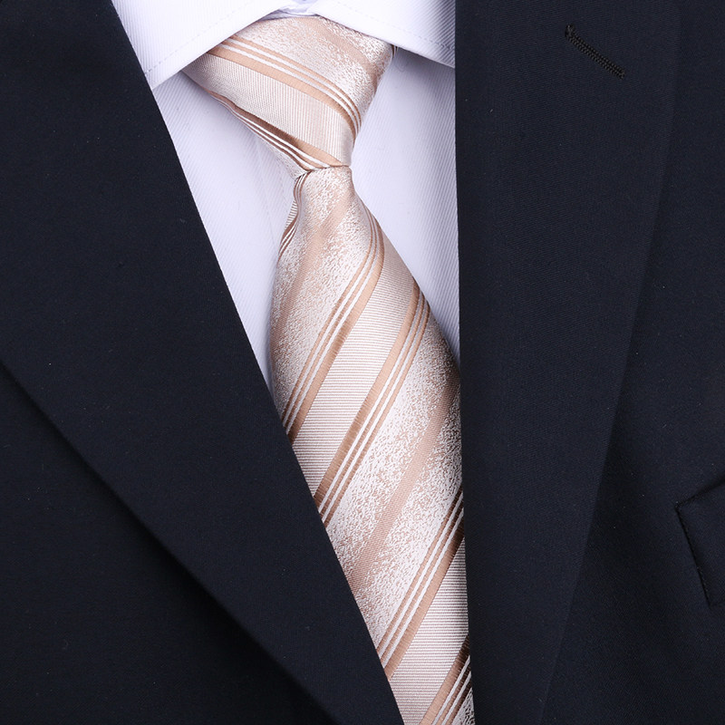 复古商务领带香槟色条纹正装男士西装领带,淘宝优惠券,粉丝福利购,淘宝优惠卷