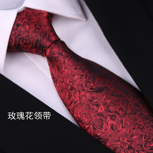 新款桑蚕丝男士商务正装真丝领带结婚新郎职业高级感手打拉链红色 - 图3