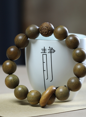 阿根廷绿檀木手串雕刻貔貅款跑环男女手链佛珠文玩檀木质小孔手饰