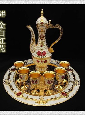 欧式仿古红酒柜摆件复古典合金属