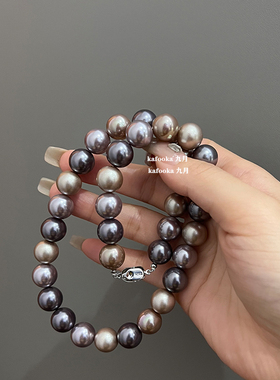 仿海水珍珠纯银女美拉德珍珠项链