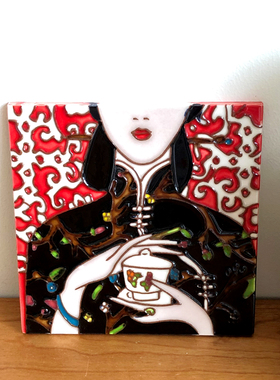 特色圣诞送老年会手绘锅垫纪念品