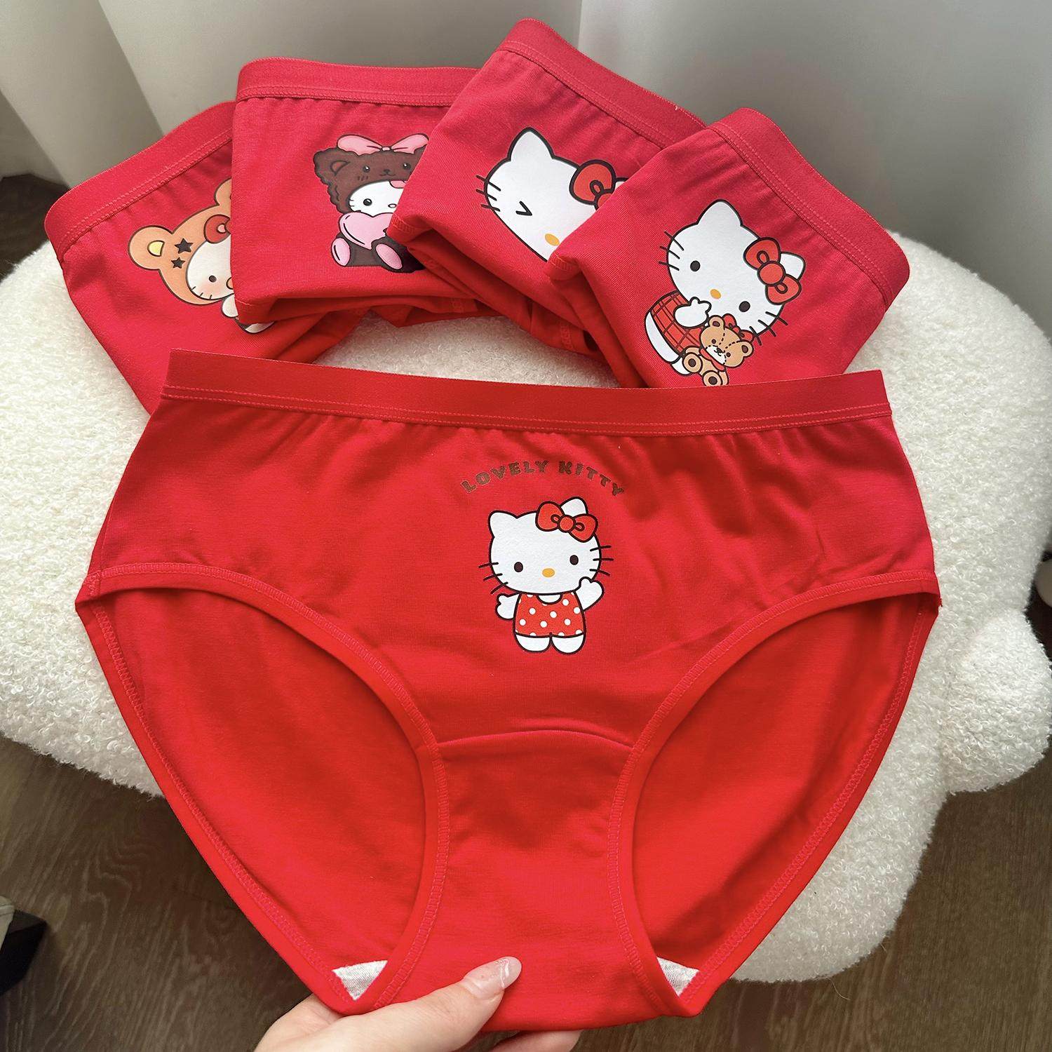 好运常在3条装可爱少女新年本命年大红色中腰纯棉抑菌裆女士内裤,淘宝优惠券,粉丝福利购,淘宝优惠卷