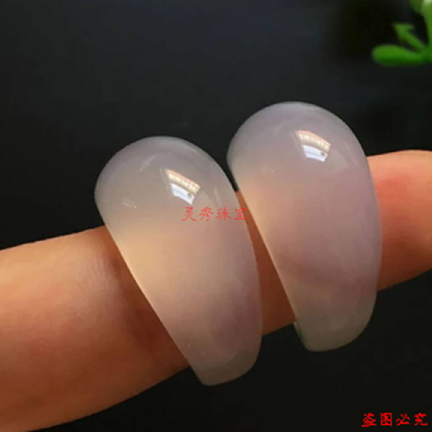 黑玛瑙扳指男女款霸气个性夸张玉髓水滴聚财款小众冷淡风指环 - 图1