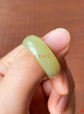 和田玉戒指黄口料指环男女款玉石指环食指黄玉戒指圈尾戒