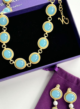 【多娜公主系列】Natt och Dag明星同款宫廷复古蓝色项链女