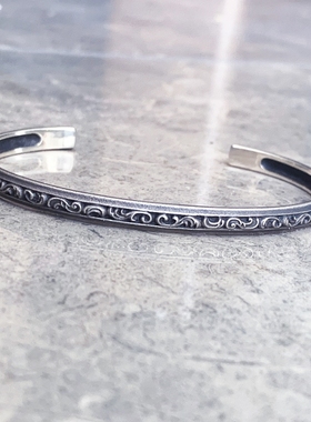 巴洛克风格手镯铁头的店纯银唐草