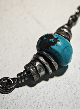 铁头的店美国松石925银角链情侣