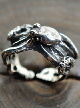 铁头的店925银哥特风章鱼戒指