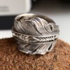 HB feather ring iron head shop sterling silver couple