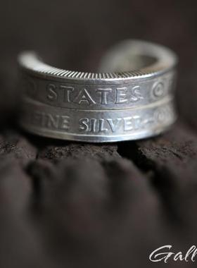 行走女神鹰洋银币制作戒指