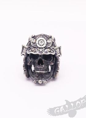 戒指纯银大号厚重写实骷髅武士