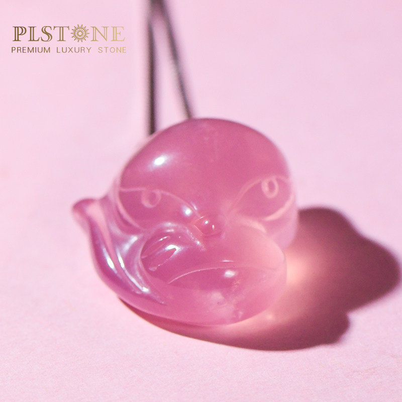 PLSTONE普琳丝天然芙蓉石粉水晶吊坠女【瑞兽系列-狐狸】生日礼物,淘宝优惠券,粉丝福利购,淘宝优惠卷