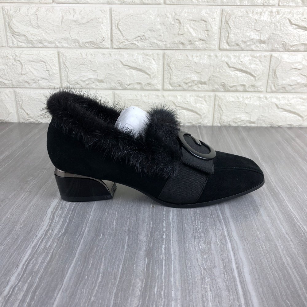 秋冬新款特价处理真皮女鞋粗跟方头法式单鞋加绒保暖深口毛毛鞋,淘宝优惠券,粉丝福利购,淘宝优惠卷