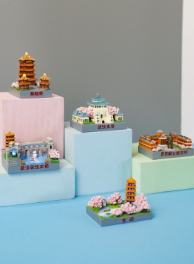 武汉革命地标黄鹤楼武汉大学原创工艺品树脂摆件纪念品伴手礼卡通