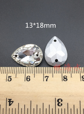 diy白色水滴玻璃婚纱鞋包手缝钻