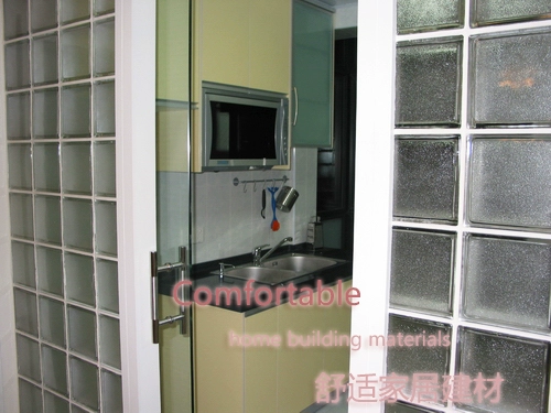 Оранжевая пилинг белый непрозрачный стеклянный кирпичный кирпичный крыльца перегородка