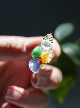 七隐琉璃手工戒指繁花