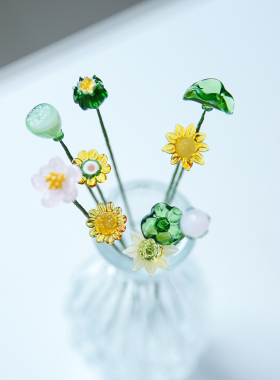 手工玻璃铃兰花百合花铁丝花