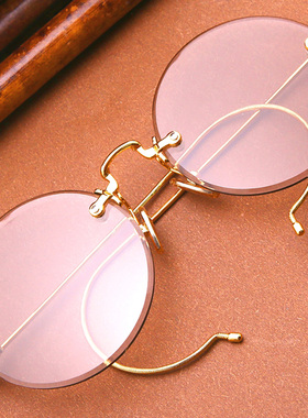 高端纯天然石头弹簧腿水晶眼镜