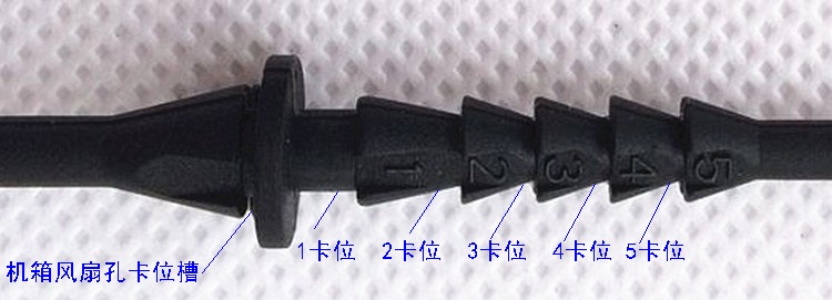 机箱风扇胶钉 5卡位长减震钉 适合不同薄厚度风扇 4枚/1.2元 - 图1