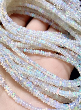 天然欧泊项链女锁骨链时尚百搭闪亮s925银延长链火彩好纯银