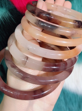 金丝玉手镯紫罗兰圆条手镯细叮当