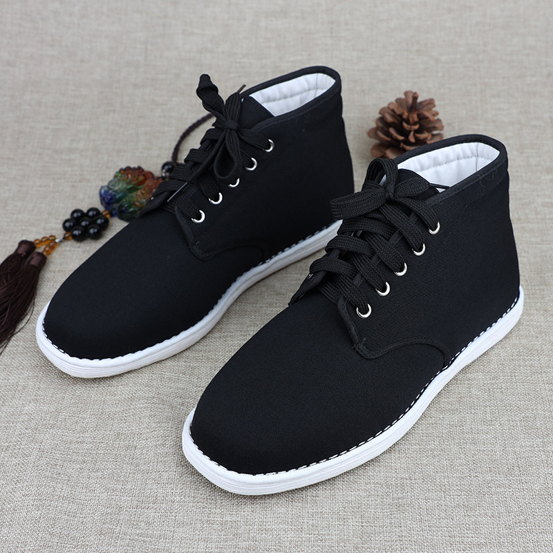 棉鞋男款冬季老北京布鞋男千层底手工保暖棉花鞋老头系带棉鞋高帮,淘宝优惠券,粉丝福利购,淘宝优惠卷