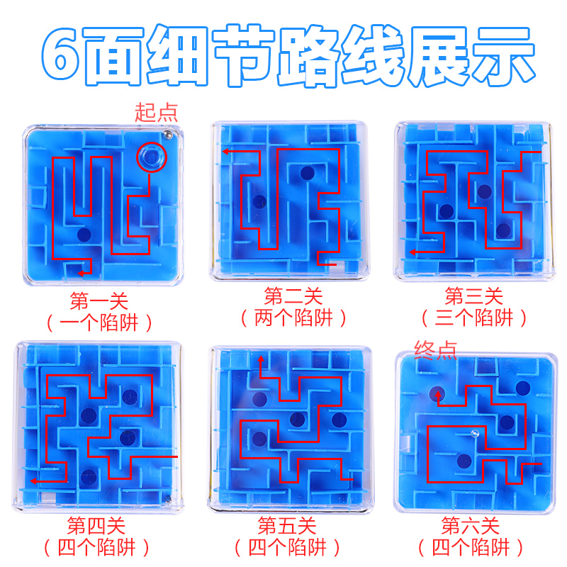 益智六面闯关迷宫走珠玩具3d立体魔方球 男女孩3-6岁儿童六一礼物 - 图0