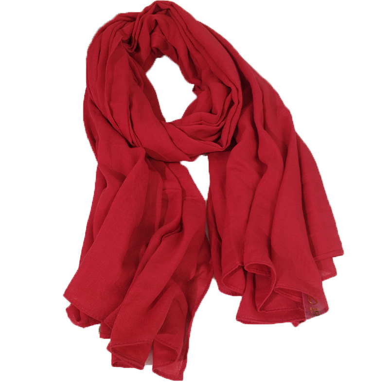 大西北沙漠防晒拍照红色披肩围巾女薄款青海茶卡盐湖旅游棉麻纱巾